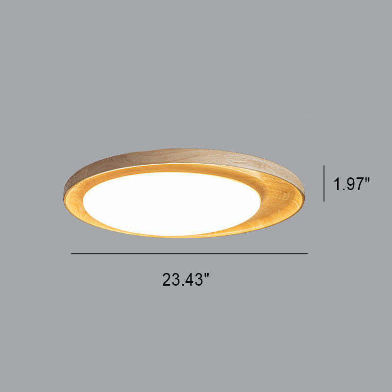 Japanese Minimalist Round Slim LED Flush Mount Light