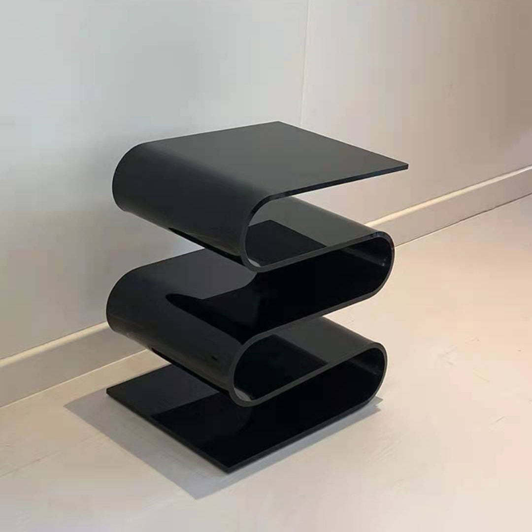 Minimalist Curved Acrylic End Table 5-Tier