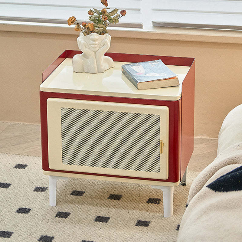 Nordic Square Metal 2-Tier Side Table — Green
