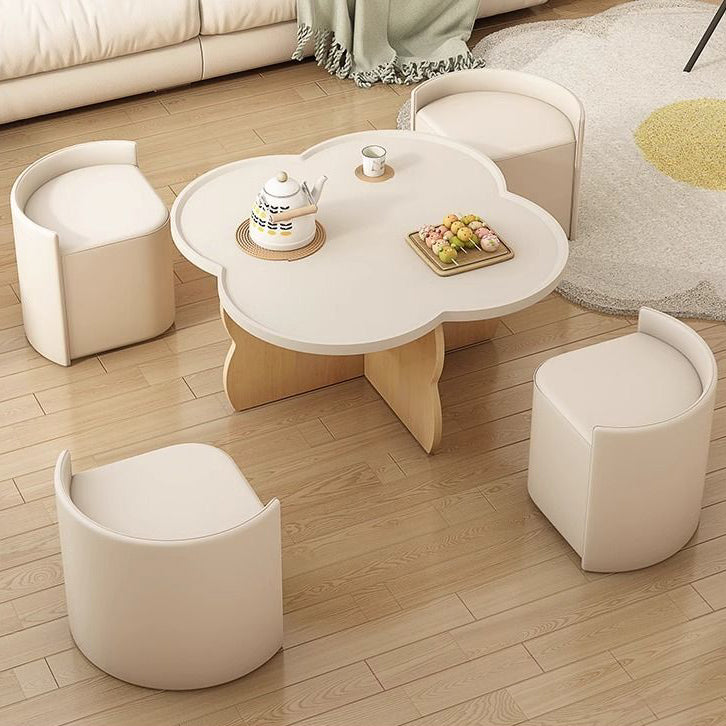 Nordic Flower Shape Engineered Wood Wood Coffee Table