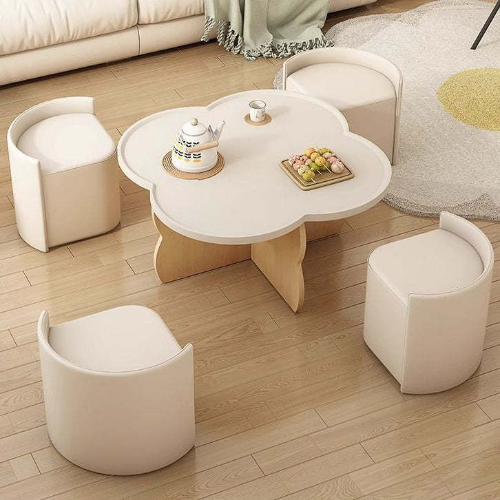 Nordic Flower Shape Engineered Wood Wood Coffee Table