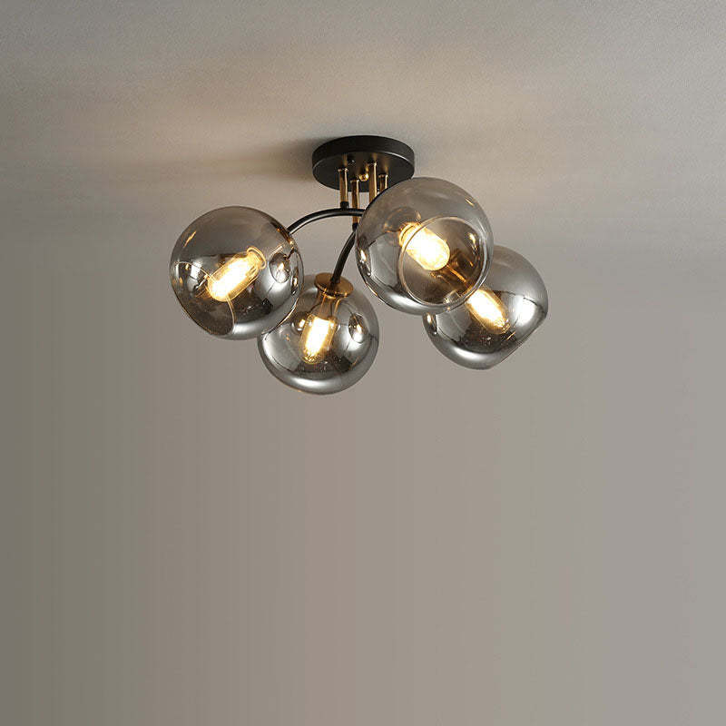 Modern Glass Magic Bean Round Semi-Flush Ceiling Light