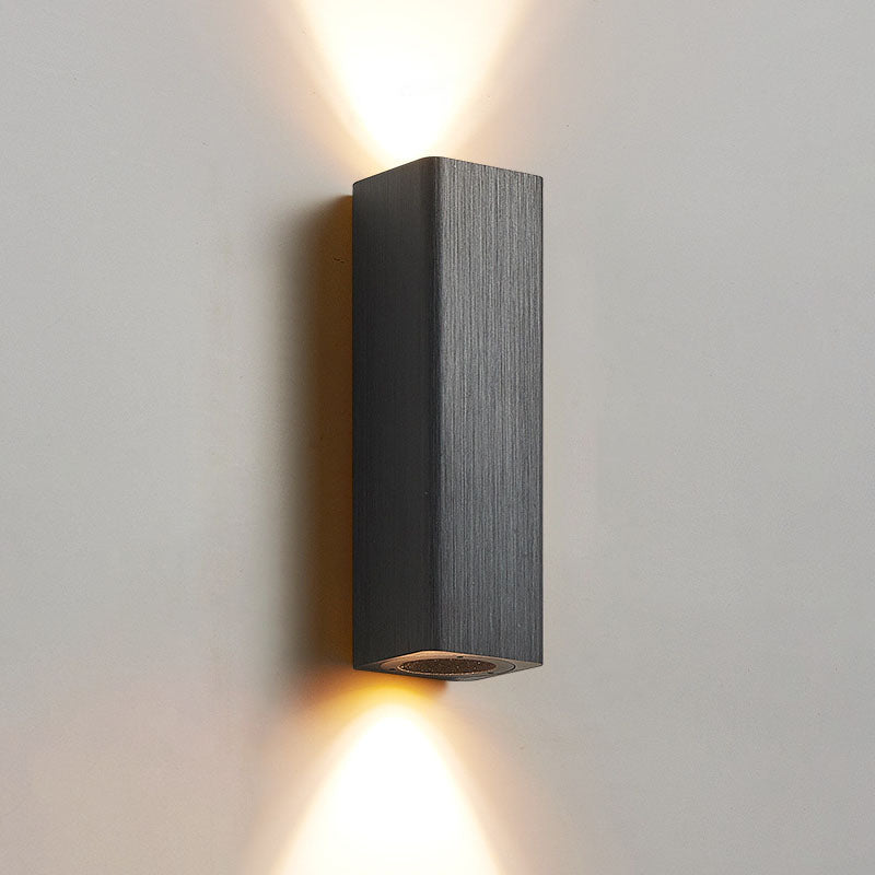 Nordic Brushed Aluminum Rectangular LED Wall Sconce