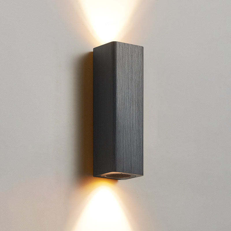 Nordic Brushed Aluminum Rectangular LED Wall Sconce