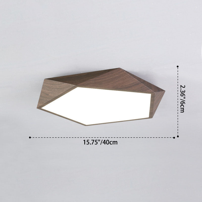 Nordic Irregular Pentagonal Iron LED Flush Mount Light