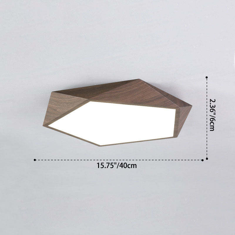 Nordic Irregular Pentagonal Iron LED Flush Mount Light