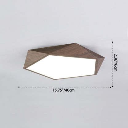 Nordic Irregular Pentagonal Iron LED Flush Mount Light