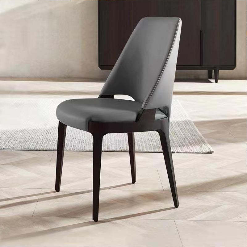 Microfiber Leather Upholstered Dining Chair — Gray