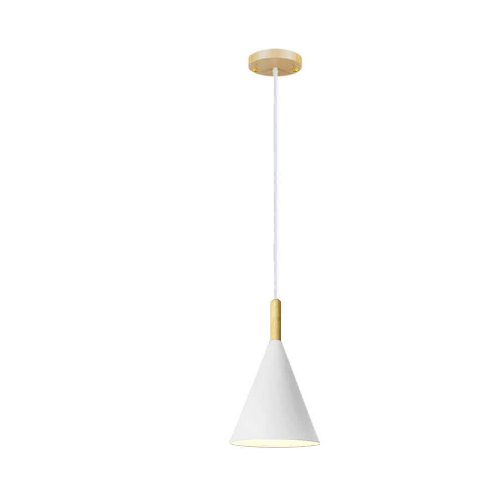 Nordic Macaron Cone Wood Pendant Light