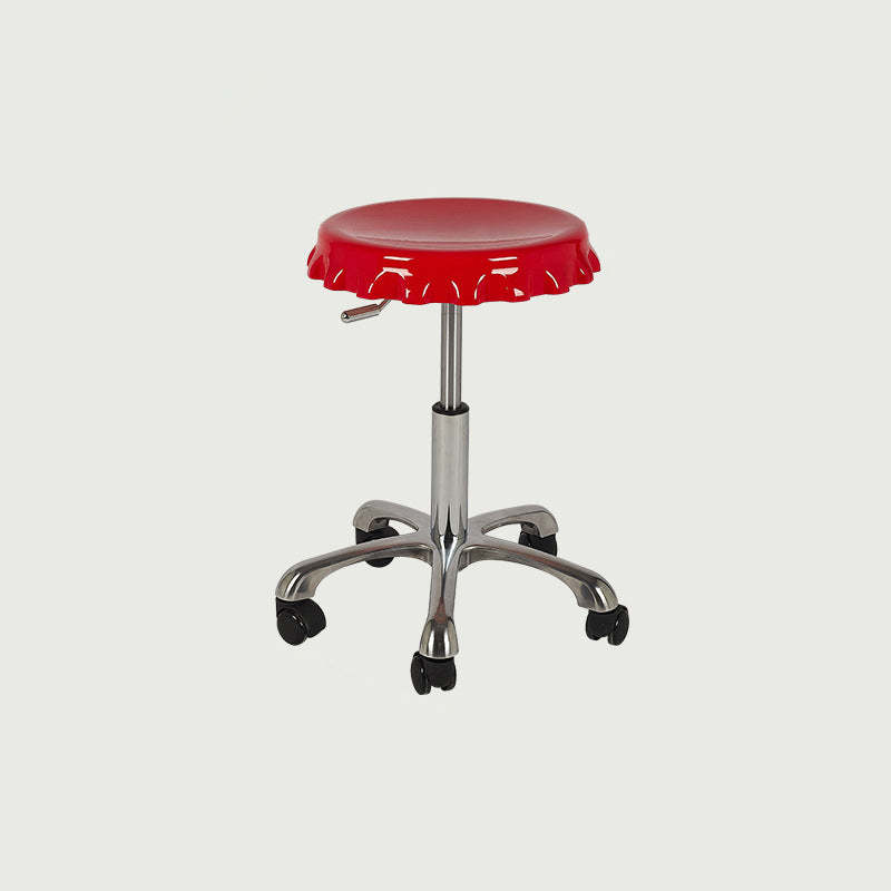 Creative cap bottle iron bar & counter stools — With Caster / Red