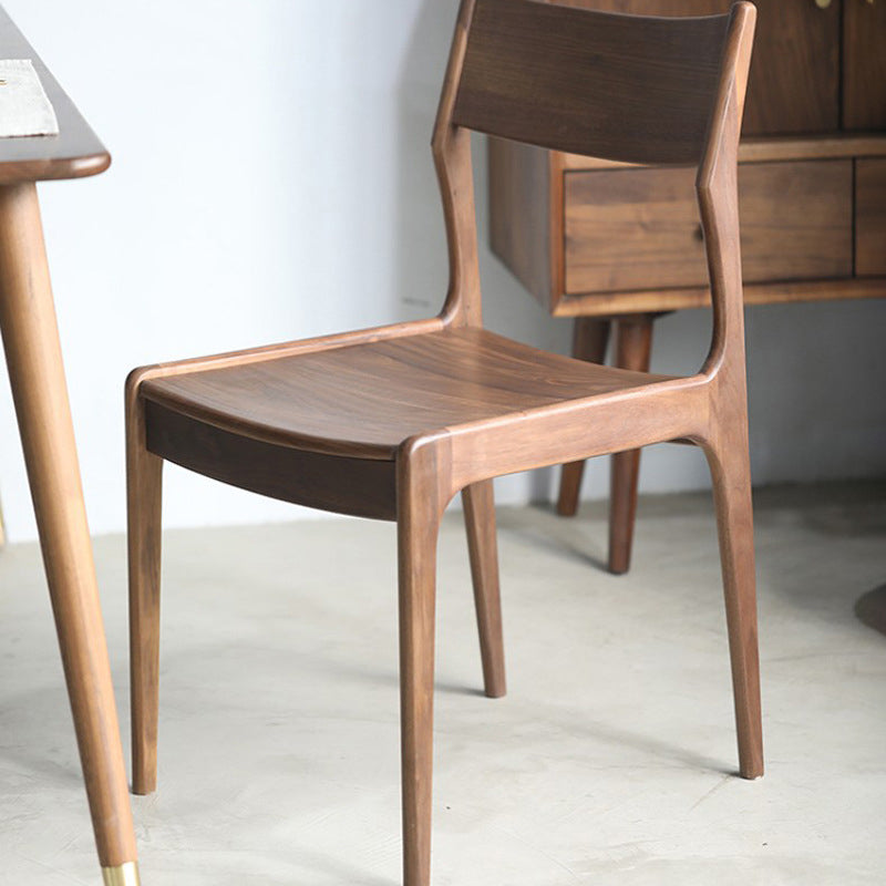 Chinese Wood Cowhide Dining Chair — Wood