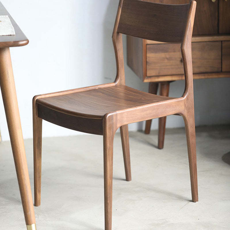 Chinese Wood Cowhide Dining Chair — Wood