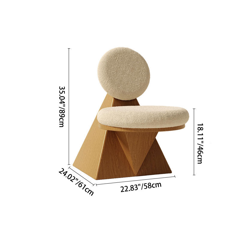 Contemporary Ash Wood Lambswool Lounge Chair