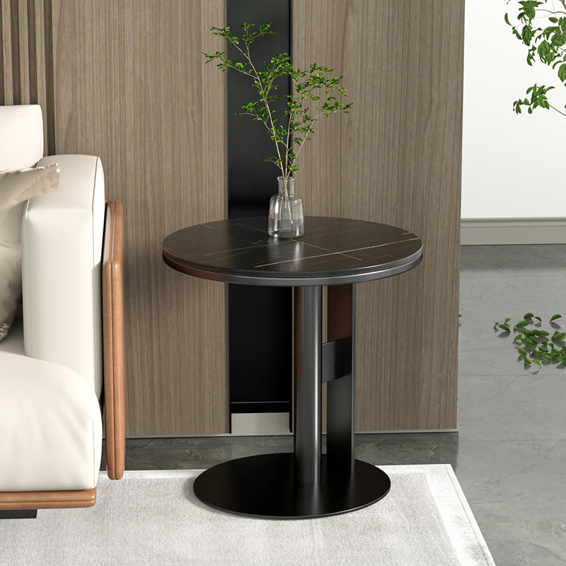 Nordic Geometric Rock Board Side Table — Black Table Top