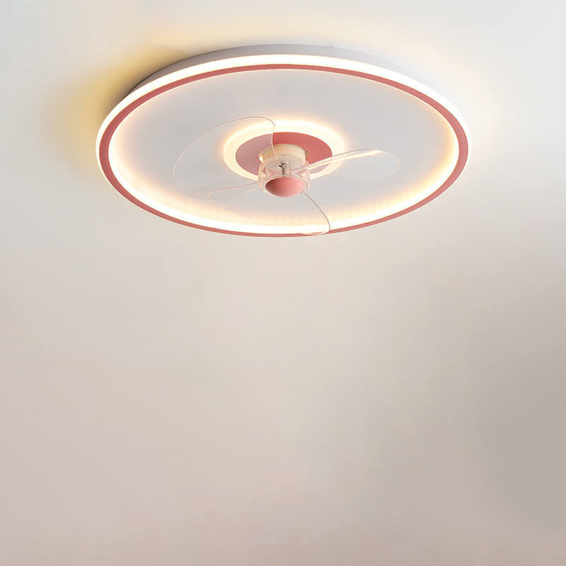 Modern Acrylic Round Minimalist LED Flush Mount Fan Light