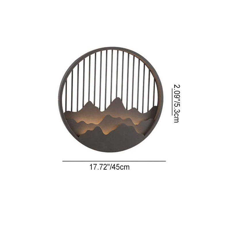 Chinese Modern Mountain Outdoor Wall Light — Warm Light (3000K) / 220V-240V For UK/AU