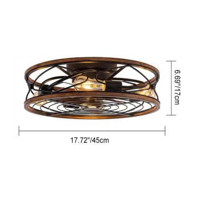 Nordic Industrial Flush Mount Ceiling Fan Light