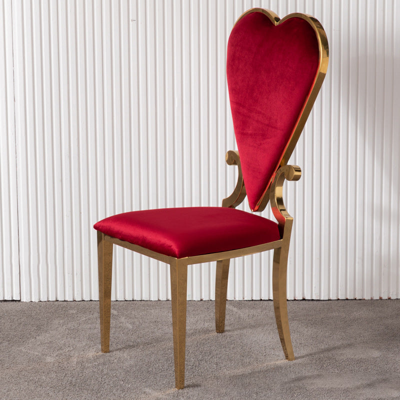 Contemporary Spade Velvet Titanium Dining Chair