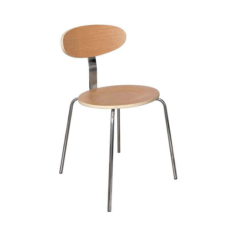 Nordic Wood Steel Round Dining Chair