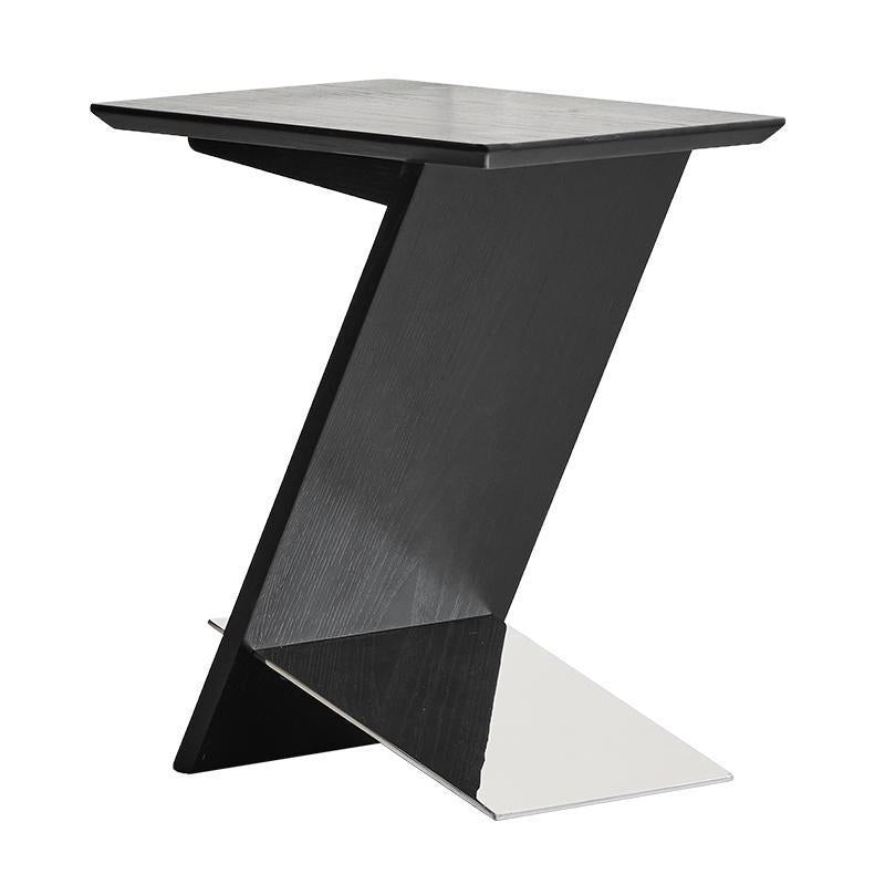 Scandinavian Z-Shape Wood Metal Coffee Table