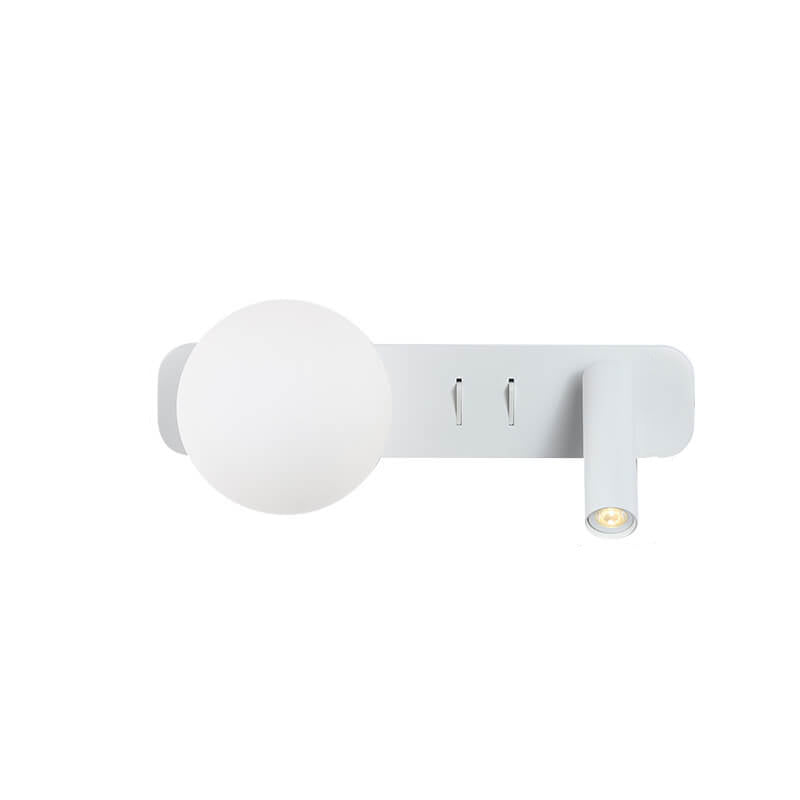 Minimalist Glass Sphere LED Spotlight Reading Sconce — 220V-240V For UK/AU / White