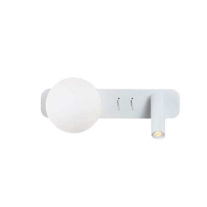 Minimalist Glass Sphere LED Spotlight Reading Sconce — 220V-240V For UK/AU / White