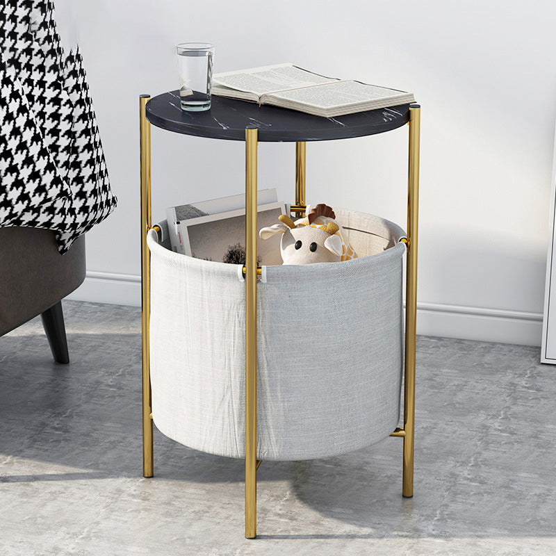 Scandinavian Marble Metal Fabric Coffee Table — C