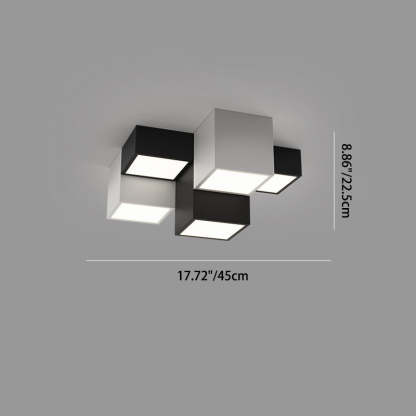 Minimalist Cube Iron Acrylic LED Flush Mount Light
