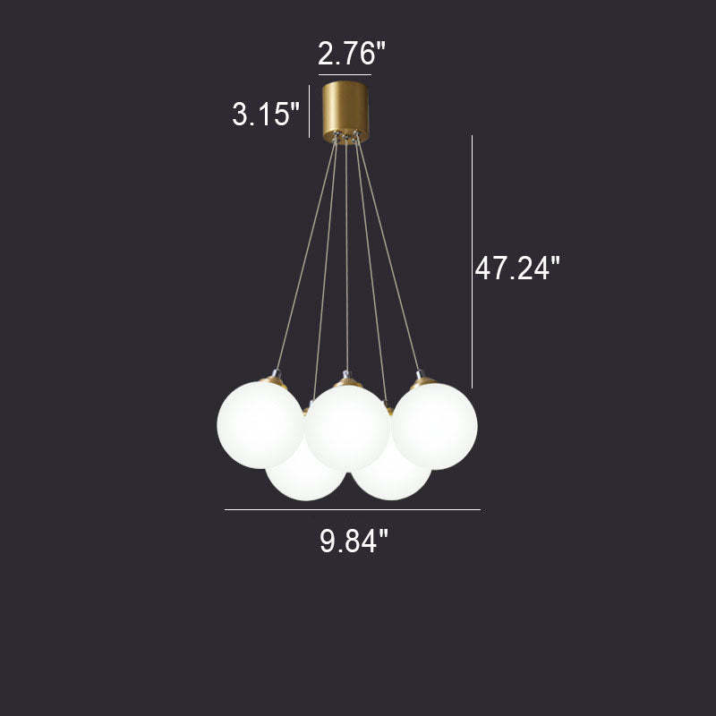Nordic Luxe Glass Balloon Brass Chandelier