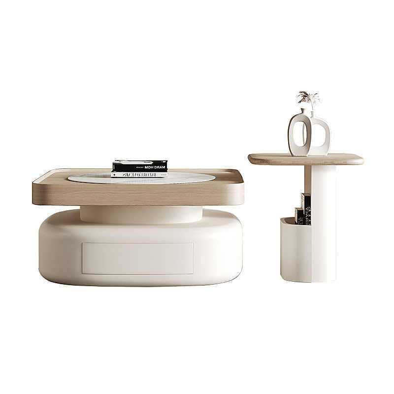 Modern Rock Panel Steel End Table
