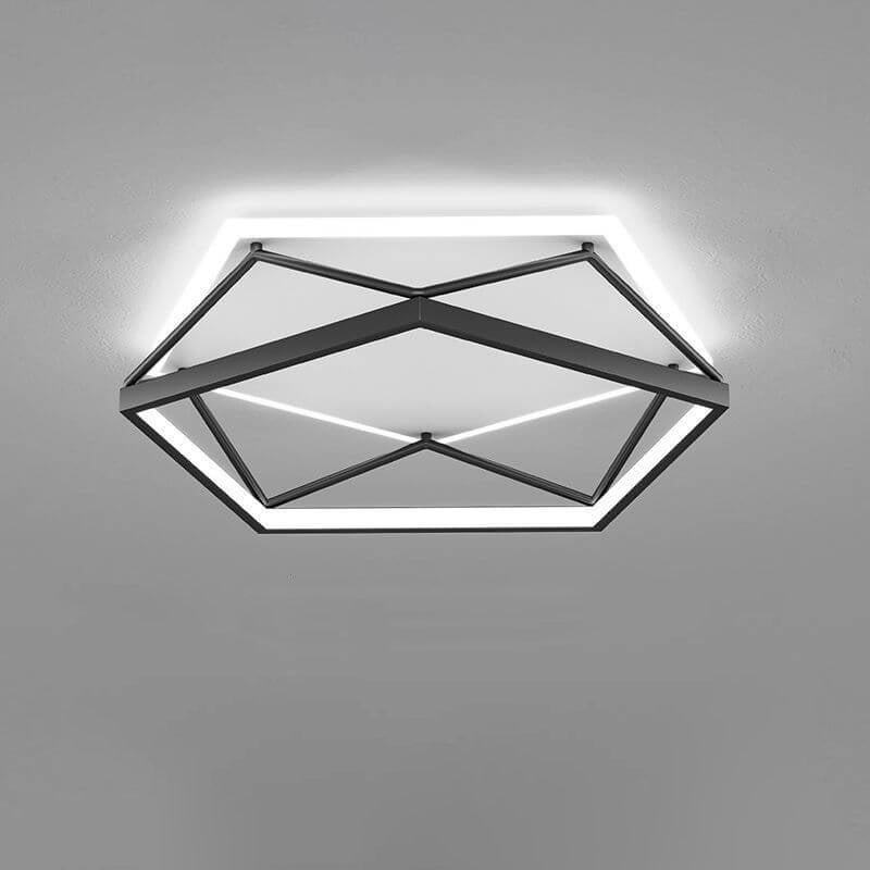 Nordic geometric art flush mount lighting in acrylic — Warm White (3000K) / Square / 110V-120V (US/CA)