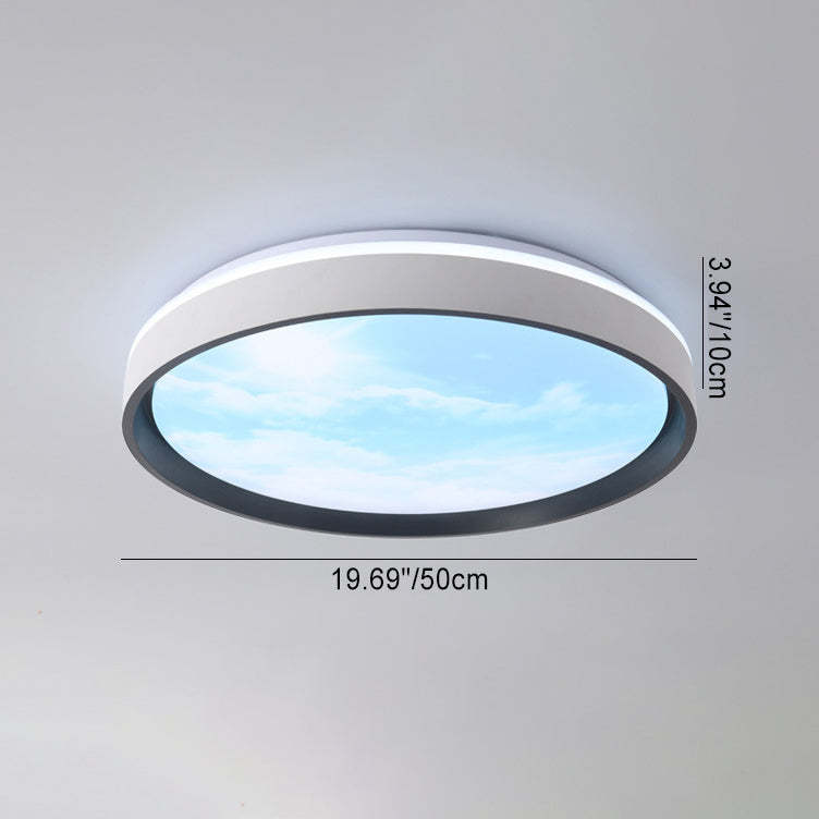 Iron Acrylic Rectangular Sunny Sky LED Flush Light