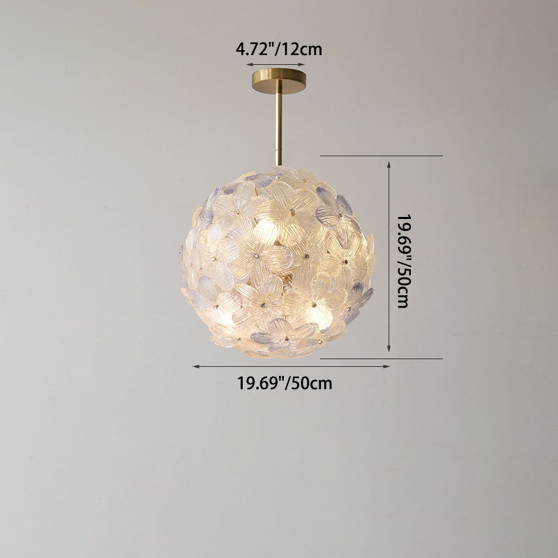 Art Deco Cinquefoil Spherical Glass Chandelier