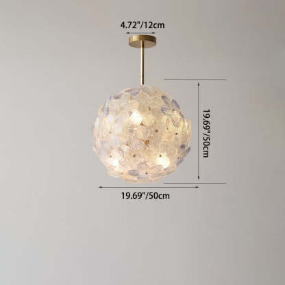 Art Deco Cinquefoil Spherical Glass Chandelier