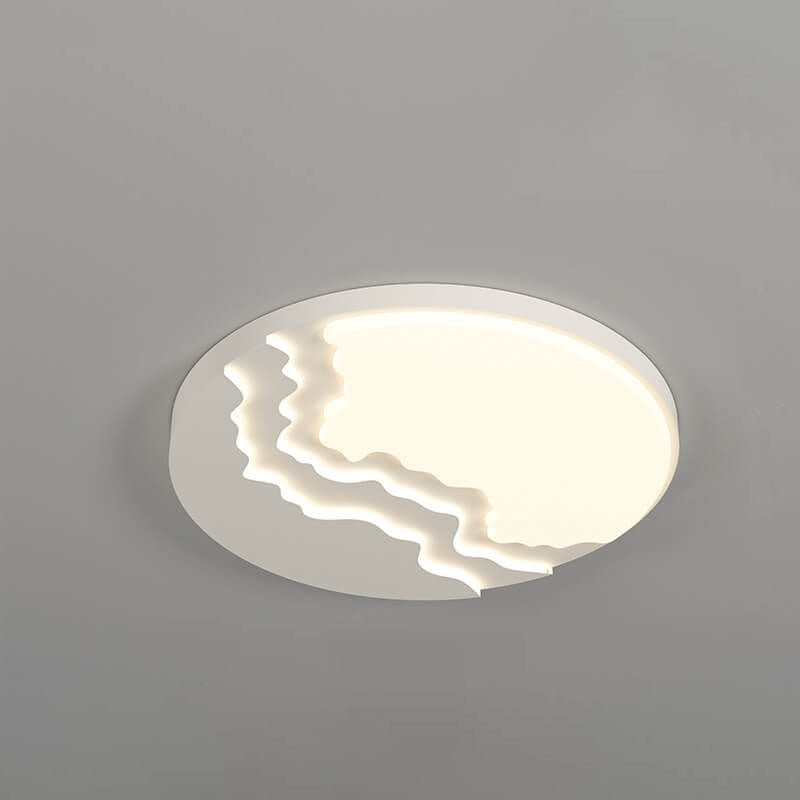 Minimalist Acrylic Wave LED Flush Mount Light