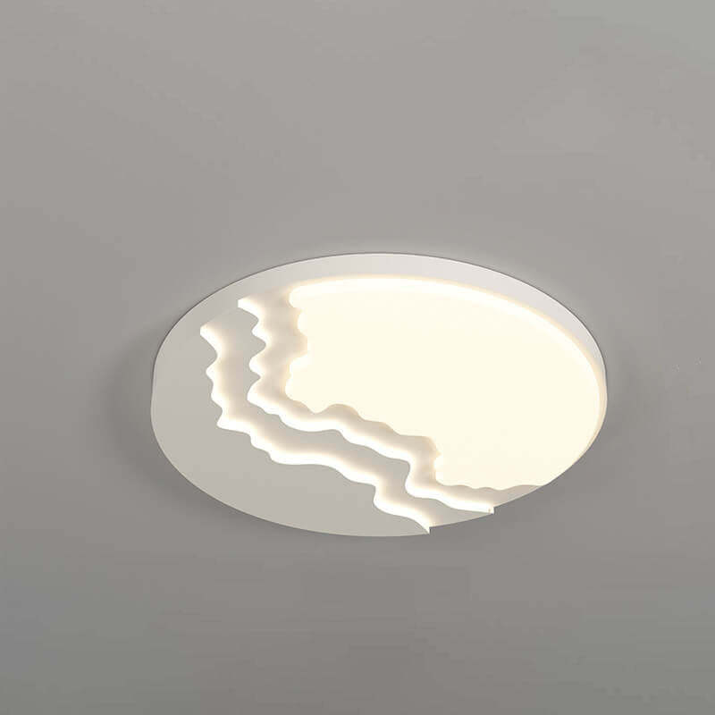 Minimalist Acrylic Wave LED Flush Mount Light