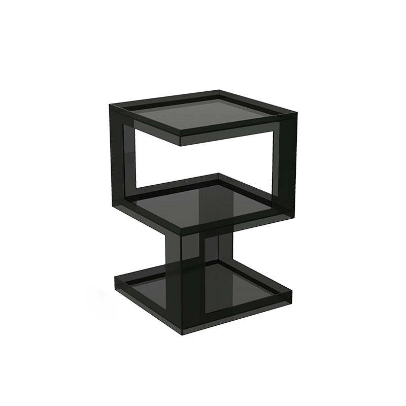 Minimalist Acrylic 3-Tier Square End Table