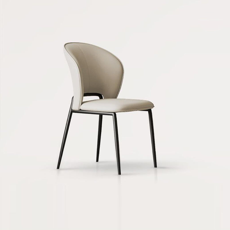 Modern Fiber Leather Metal Dining Chair