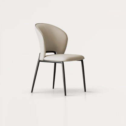 Modern Fiber Leather Metal Dining Chair