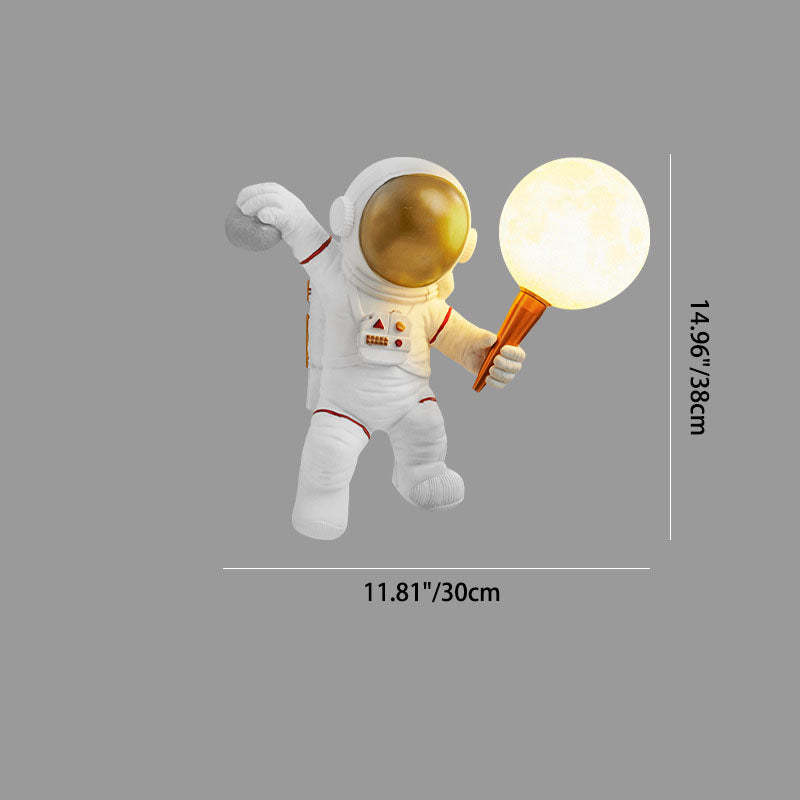 Contemporary Cartoon Astronaut Resin Sconce