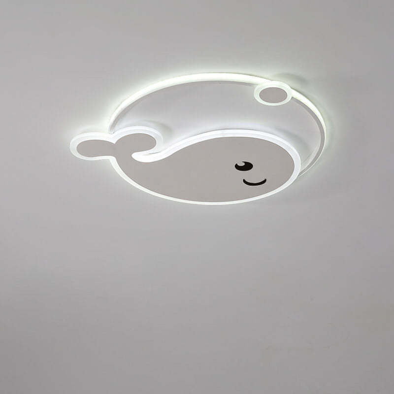 Cartoon Dolphin Moon LED Kids Flush Mount Light