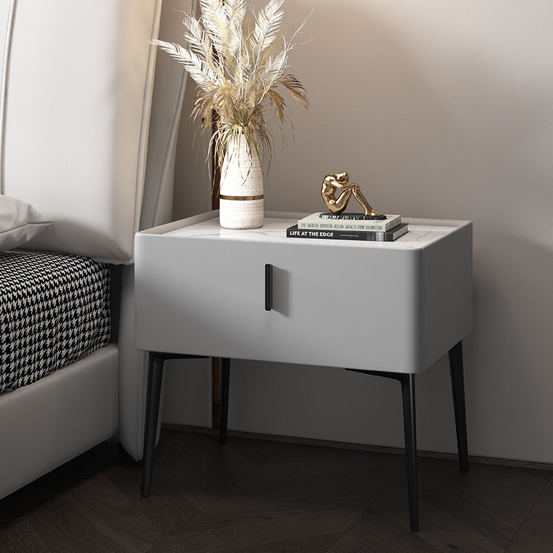 Scandinavian Wood Nightstand Wireless Charging