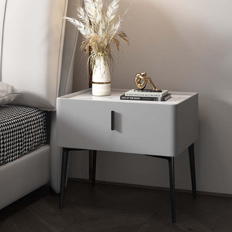 Scandinavian Wood Nightstand Wireless Charging