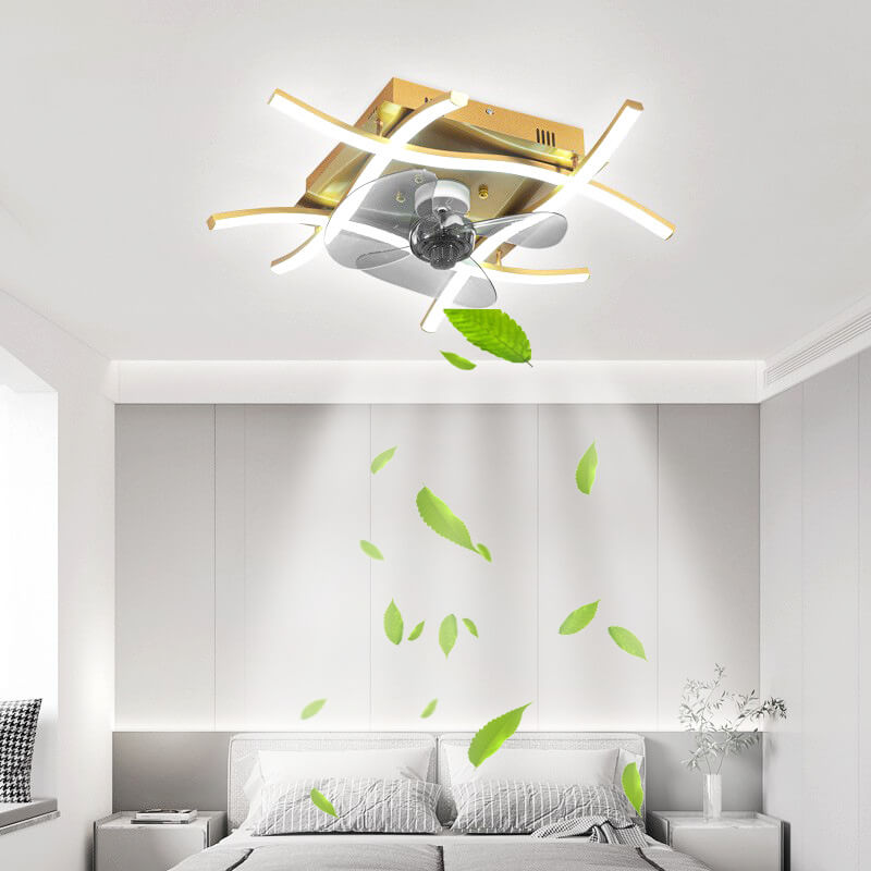 Minimalist home corrugated white ceiling fans — 220V-240V (UK/AU
