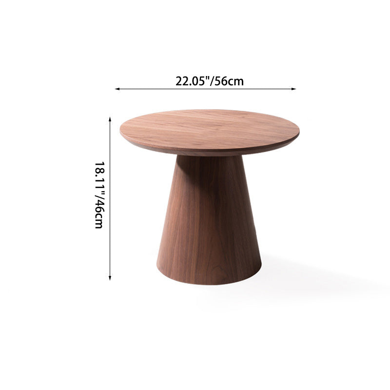 Minimalist Round Wood Coffee Table — Tray Surface / Original Wood Color