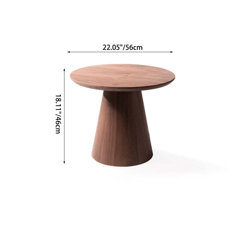 Minimalist Round Wood Coffee Table — Tray Surface / Original Wood Color