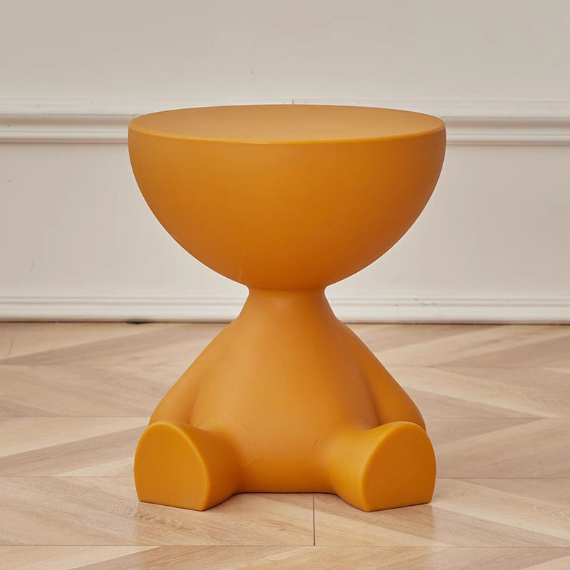 Scandinavian Cartoon Bear Base End Table — Orange