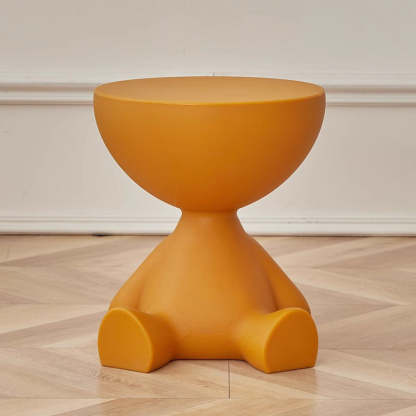 Scandinavian Cartoon Bear Base End Table — Orange