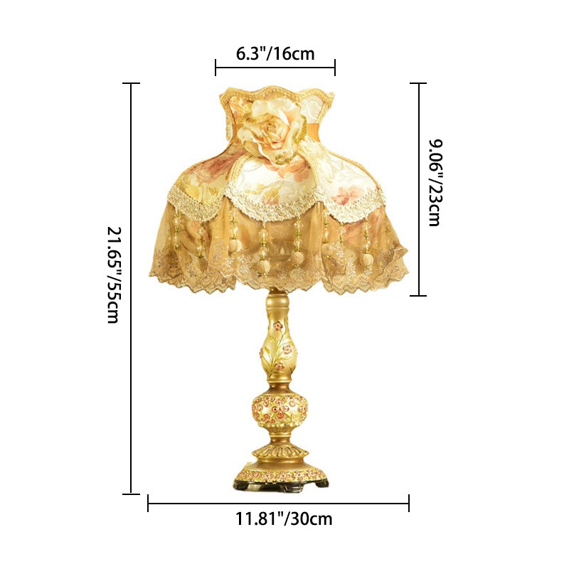 Scandinavian Sculpted Floral Resin Table Lamp