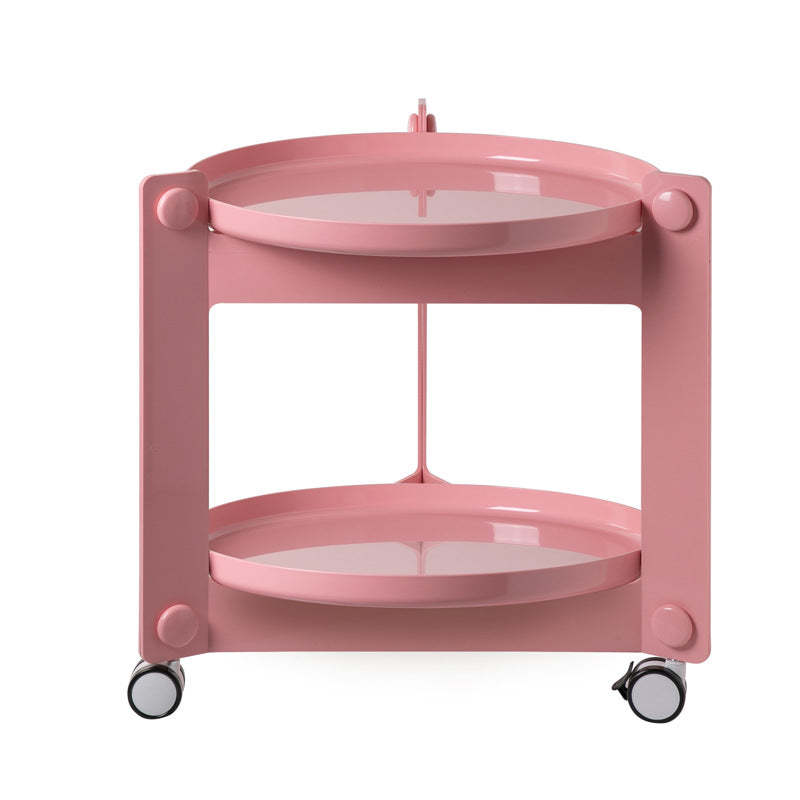 Green triangle movable 2-tier end & side tables — Pink / Pink